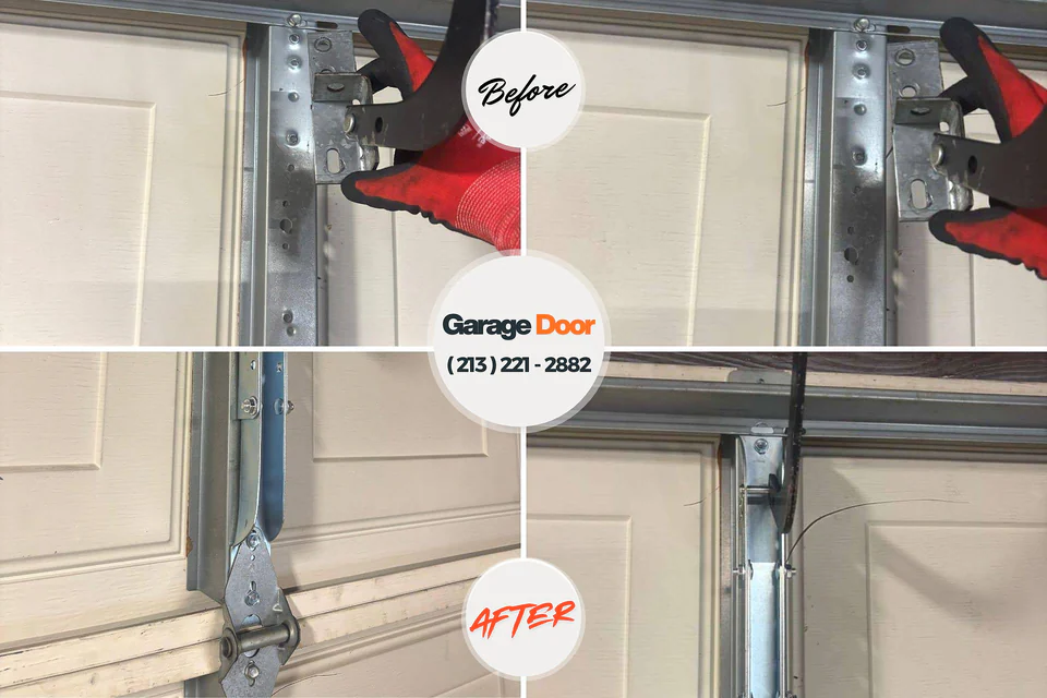 Before and after: garage door repair Mattituck, NY